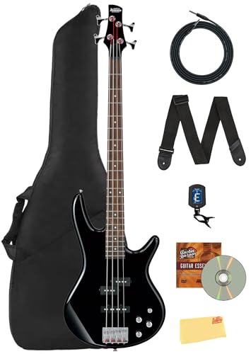 Ibanez GSR200 SR GIO Electric Bass - Black Bundle with Gig Bag, Tuner, Strap, Cable, Austin Bazaar...