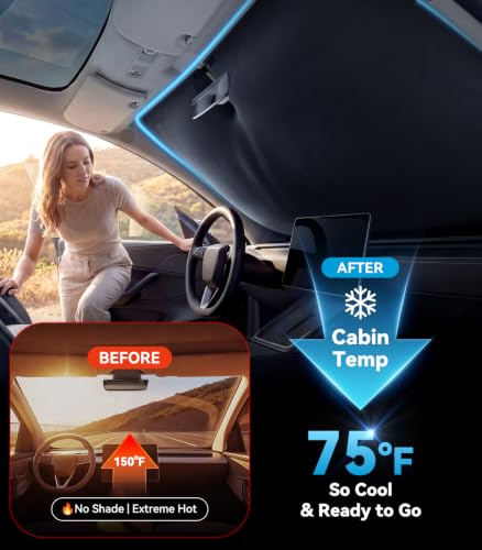 Nmoiss Ice Silk Air Cooled Car Windshield Sun Shade Superior Coolness M - image 2