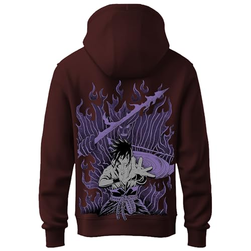 Image of Khakey Hoodie for Boys Sasuke Printed Hooded Sweatshirts for Boys
