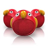  Altavoz Portátil Bluetooth, Richgv Pequeño Mini Altavoz,Wireless 5.0 Cartoon Loro Soundbox con Graves Mejorados y Sonido Estéreo HD, Micrófono Incorporado para el Hogar/Viaje/Fiesta (Loro, Rojo)