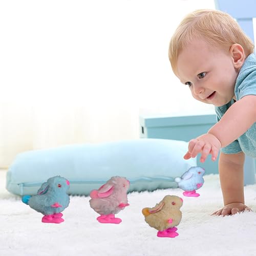 YUERFEILA Bunny and Jumping Chick Toys Easter Wind Up Chick Toys, Cute Chicken Hopping Windup Toy for Kids Toddlers Party Favors Goody Bag Fillers Gifts (Rabbit)