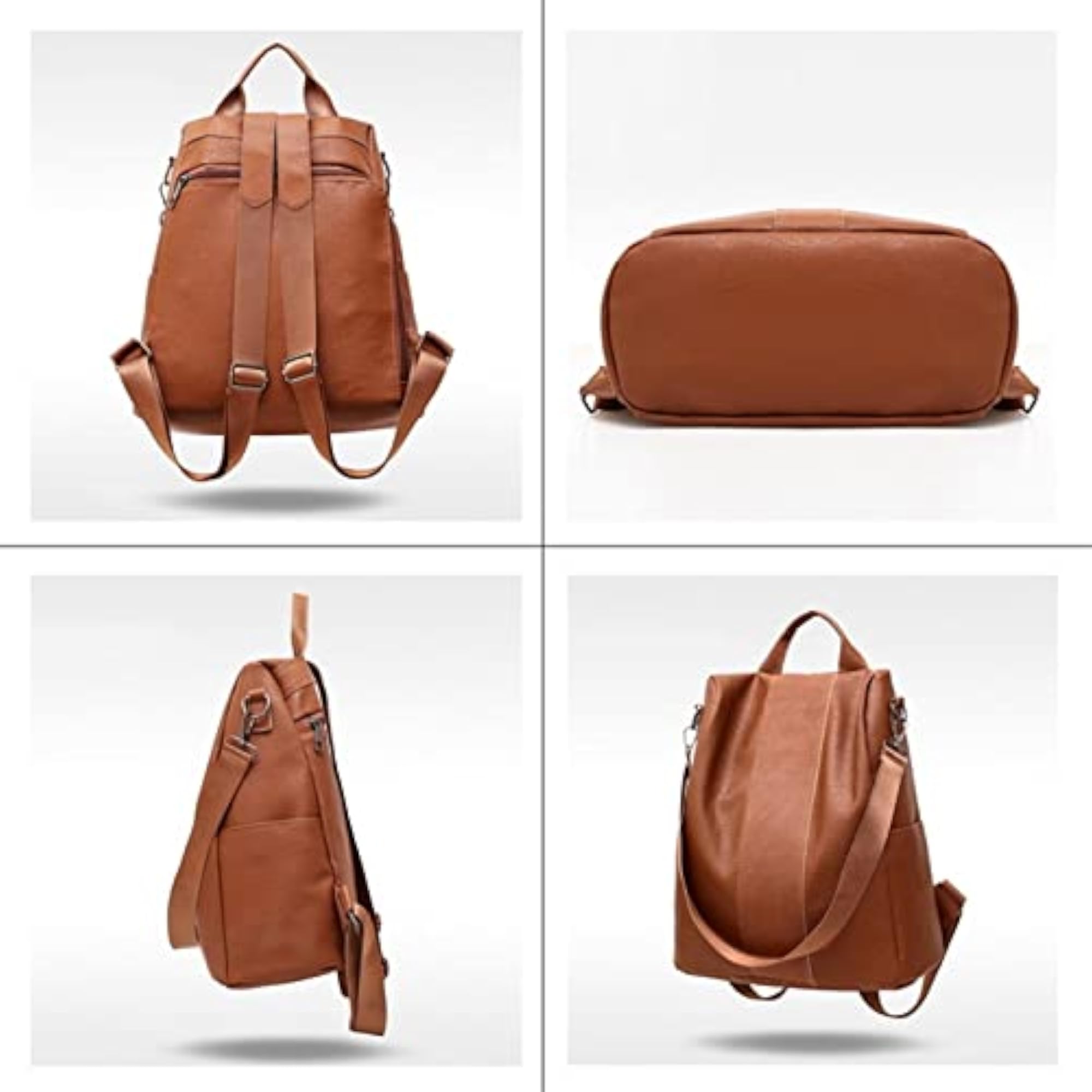 Vintage Leather Anti-theft Shoulder Bag, High Capacity