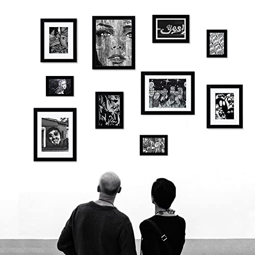 Core Art 11X14 Picture Frame, Black Picture Frames 8X10 With Mat Or 11 X 14 Without Mat For Wall Or Tabletop Display, Photo Frame Set Of 4 #TOP5