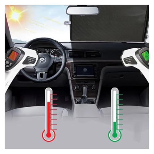 Parasol Retráctil para Parabrisas de Coche Blanco 58x125cm Protector Solar Ventanilla Delantera 6