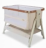 Tutti Bambini CoZee® Breeze LITE (2025), 2-in-1 Next To Me Crib & Standalone Baby Cot - Bedside Crib with 6 Height Levels, Easy Travel Set Up, Castors & Mattress Included (0-6 Months) - Walnut/Ecru