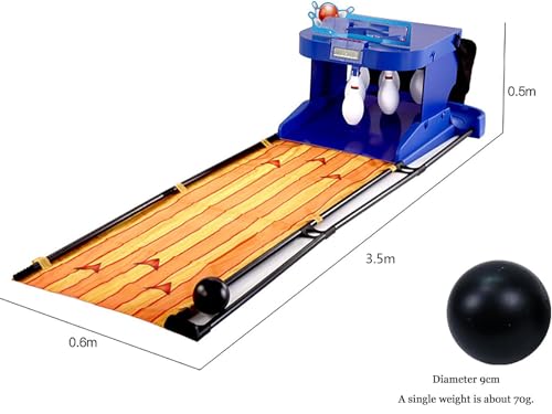 GEHPYYDS Indoor Bowling Ball Sports Game Console with LED Scoreboard - Electronic Bowling Alley Game with Automatic Reset, Lighting & Simulation Sound - Fun for Children and Adults,3.5m