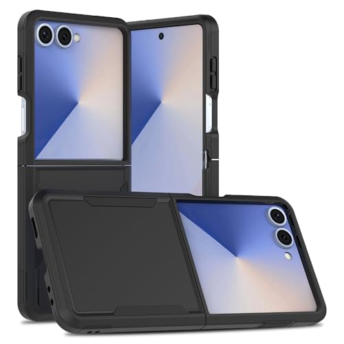 BREPRIO Samsung Galaxy Z Flip 7�p���ϋv���ȗ����h�~�ϏՌ��ی�t�H���P�[�X�A�ϋv���̂���ی�V�F���A�u���b�N