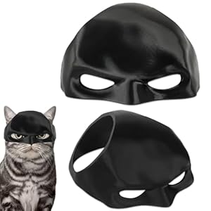 Cat Bat Mask Halloween Costumes Accessories for Cats, Cat Bat Cosplay Apparel (Large, Black Bat)