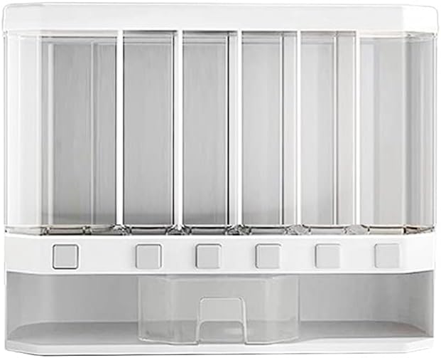 White Rice Storage Container Dry Food Dispenser Cereal Box Tank Organizer 6 in 1