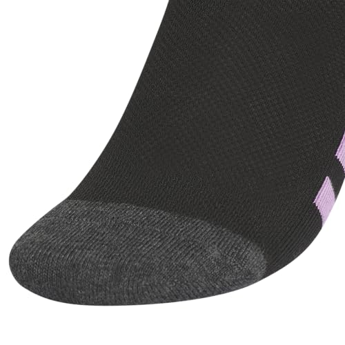 adidas Meias esportivas acolchoadas infantis (6 pares), Preto/Roxo Preloved/Ice Lavender, M