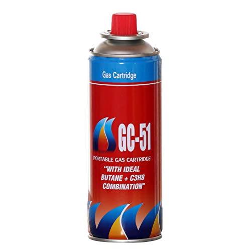 Image of SHoRI Portable Gas Cartridge with Ideal Butane + C3H8 Combination CG51 Easy to Use Perfect Suitable for Camping Stove, Small Stove, Flame Torch, Welding Fuel Gas,(Universal Nozzle /Pin) (Pack of 25)