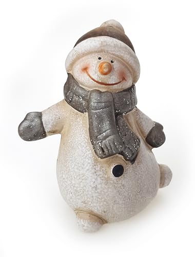 Dekofigur Gartenfigur Frosch Froschkönig grün mit Goldkugel aus Keramik Höhe 15 cm groß, witzige Figur als Garten Deko in Stein Optik - 2