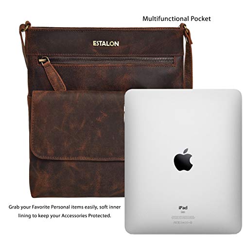 Estalon Real Leather Crossbody Bags For Women - Purses Women's Shoulder Sling Handbags Soft Purse Christmas Gift (Dark Brown) #TOP3