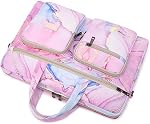 Ezrelia15-15.6 pouces Sac à épaule pour ordinateur portable, pour MacBook Pro 16, Hp Lenovo Dell 14 inch Etanche sac de messager manches, marbre rose, 15 15,6 pouces