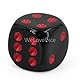 W6 Würfel (16mm) in schwarz/rote Punkte - Made in Germany - WeLoveBeads - 5 Stück