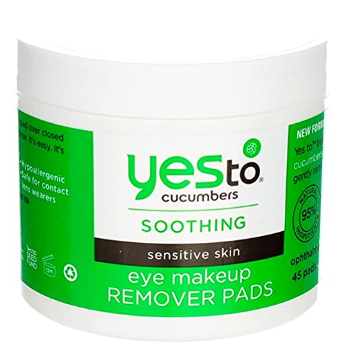 Yes To Cucumbers Eye Makeup Remover Pads, 45 Count