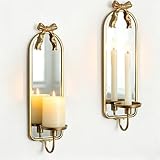 Walasis Gold Candle Sconces Wall Decor: Modern Decorative Wall Candle Holder Set of Two for Bedroom - Vintage...