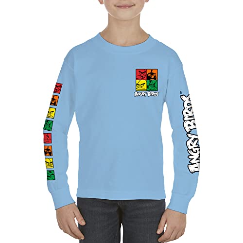 ANGRY BIRDS Official Color Blocks Youth Printed Long Sleeve 100% Cotton T-Shirt for Boys, Girls, Unisex2