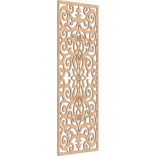 Image of Buel Decorative Pierced Fretwork Wood Wall Panels, 29 3 /8 inchW x 74 3 /8 inchH x 1 /4 inchT, Hickory