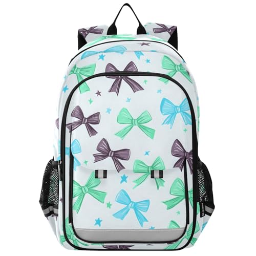 Sac à dos ordinateur portable enfants léger motif nœud bleu vert ergonomique