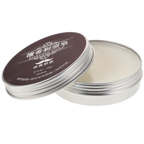 POPETPOP Jabón de Afeitar Barra 100g para Hombre Espuma Cremosa Hidratante Extractos Naturales Jabón Facial Bigote Adecuado para Afeitado Suave y Cuidado Piel