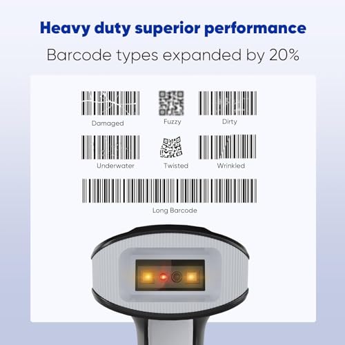 Image of 2D Wireless Barcode Scanner,Bluetooth6.0 & Wireless2.4G & USB Wired Connection, 1D QR Bar Code Reader Scanner Automatic Fast Precise scanning for Smart Phone, Tablet, PC