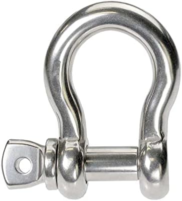 US Cargo Control 5/8 Inch Stainless Steel Type 316 Screw Pin Anchor Shackles - Each with a 2.0 Ton Capacity