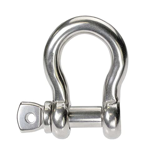Us Cargo Control 5/8 Inch Stainless Steel Type 316 Screw Pin Anchor Shackles - Each With A 2.0 Ton Capacity #TOP3
