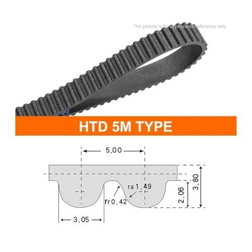 Courroie de distribution renforcée 5M 1420mm pour haute performance - 3
