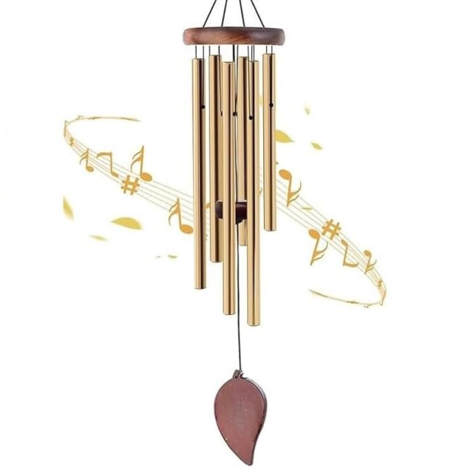 Wooden Wind Chimes for Home Decor – 6 Tube Metal Windchimes Bamboo Style Windchime with Soft Sound, Feng Shui Hanging Bells for Balcony, Living Room & Entrance Decoration-picture-16
