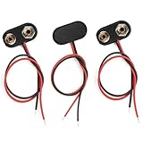 California JOS 3 PCS 9V Battery Connector, 9 Volt Buckle Connector Hard Plastic Shell Used in Student Experiment or Other Equipment with Battery (T-Type)