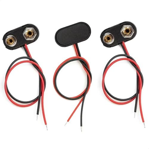 California JOS 3 PCS 9V Battery Connector 9 Volt Buckle Connector Hard Plastic Shell Used in Student Experiment or Other Equipment with Battery (T-Type)