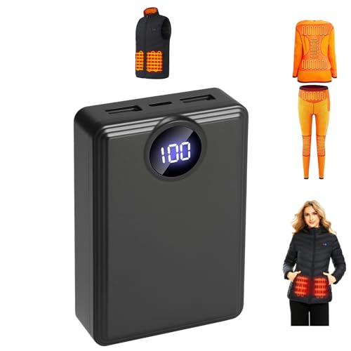 Image of 12000mAh Heated Vest Battery Pack,USB Power Bank Portable Dual Output Ports (not for 7.4V or 12V) with LED Display for Heating Jacket Hoodies Pants Heated Chair and Smart Device