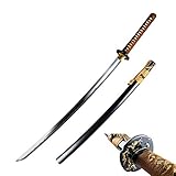 Mushashi - Hand Forged Samurai Sword Katana with Fuji Ryu - Dragon of Mt. Fuji Tsuba Design - Katana Sword for Collection, Practice, and Gifts