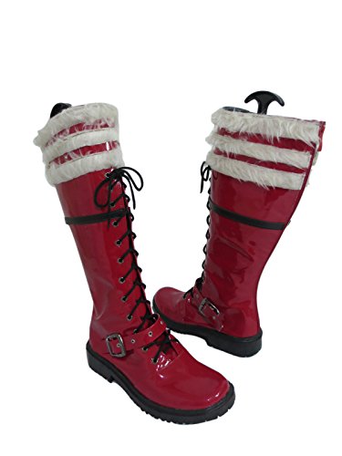 YuanCos Blue Exorcist Rin Okumura Red Halloween Long Cosplay Shoes Boots (Male US 8/EU41)