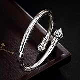 LNNSHX Pulsera S990 de Plata Pura para Mujer, Pulsera de Plata Abierta, joyería para Mujer, Regalo de cumpleaños, Brazalete de Plata
