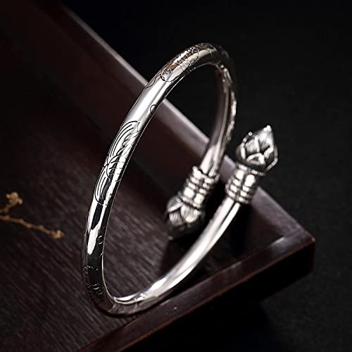 Bracelet en argent pur S990 jonc rigide minimaliste au poli miroir d'exception