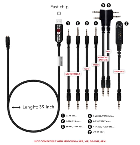 Cable de programación USB 7 en 1 MIRKIT para solucionar fallos de conexión Baofeng 2