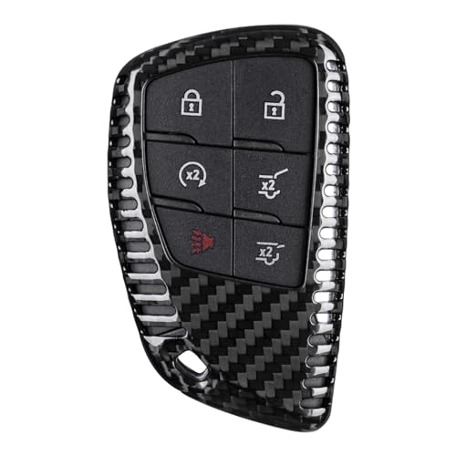 Coque de clé en fibre de carbone M.JVisun pour GMC Sierra et Chevy Silverado 2021-2025 noir