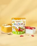 BIO Frucht Snack für Kinder: 6x15g Bananen und Erdbeeren Gefriergetrocknet – Gefriergetrocknete Früchte – Getrocknete Früchte – Kleine Racker NutriPur