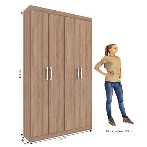 Armário Multiuso 4 Portas 8 Prateleiras Milão Espresso Móveis