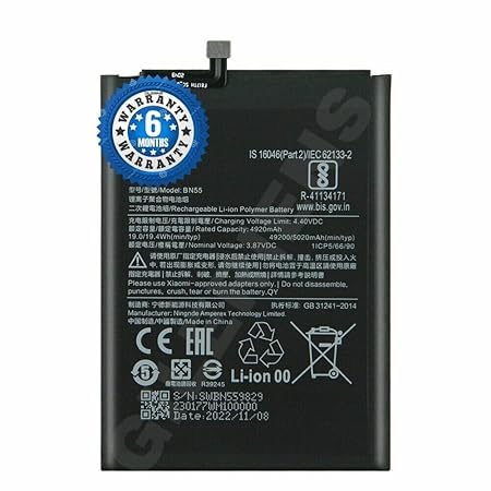 Image of THE BATTERY STORE Original BN55 Battery for Redmi Mi Note 9S Battery with 6 Month Warranty*** (for MI BN55)