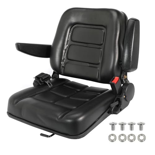 Universal Forklift Seat, Tractor Seat,with Micro Switch and Safety Belt,for Tractor, Mower, Skid, Loader, Telehandler, Backhoe, Excavator Dozer