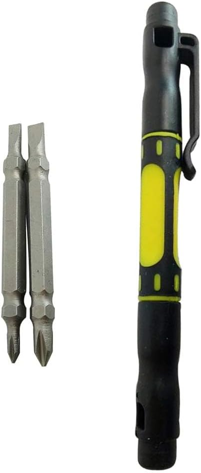 TopHomer Multi-Purpose Pen Screwdriver Handy Tool 4 in 1 Pocket Screwdriver with 2 Screw Driver Bits for Mobile Cellphone Tablet Glasses Watch Repair Hand Tool