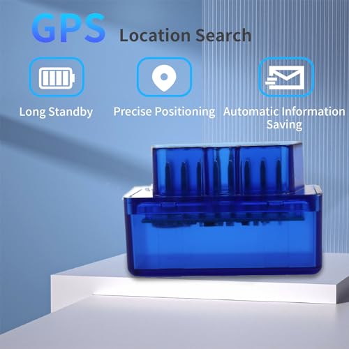 OBD Ⅱ Vehicle Tracker Work with Apple Find My Real-time Vehicle Tracking Device OBD Anti-Lost Device Finder for Cars No Subscription Needed Quick Installation Global Position iOS Only Blue