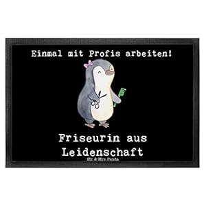 Mr. & Mrs. Panda 40 x 60 Fußmatte Friseurin aus Leidenschaft – Geschenk, Frisörbesuch, Firma, Kollege, Schmutzfänger…