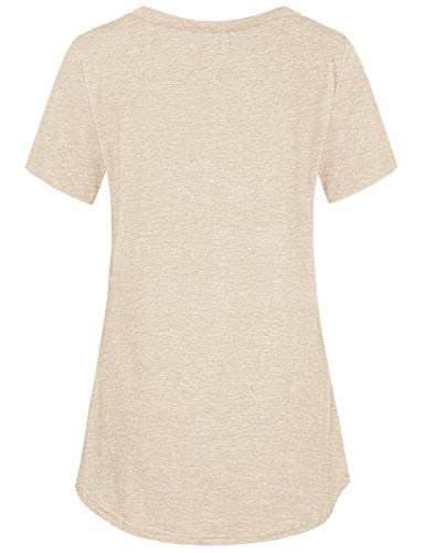 Quinee Nursing Shirts For Women Breastfeeding，Women's Casual Button Side Nursing Tops Maternity Breastfeeding Tunic (Medium, Beige) #TOP2