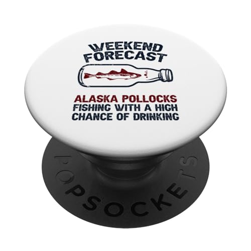 Fisher Pronóstico de fin de semana Pesca - Pescado Alaska Abadejo PopSockets PopGrip Intercambiable