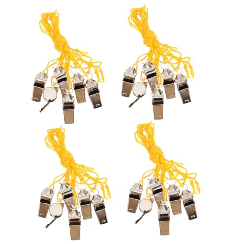 Silbatos portátiles de árbitro ABOOFAN 24 piezas acero inoxidable miniatura 1