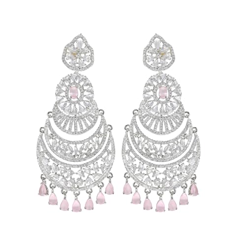 AD and Emerald Chandbali Earrings for Women | Statement Earrings ...
